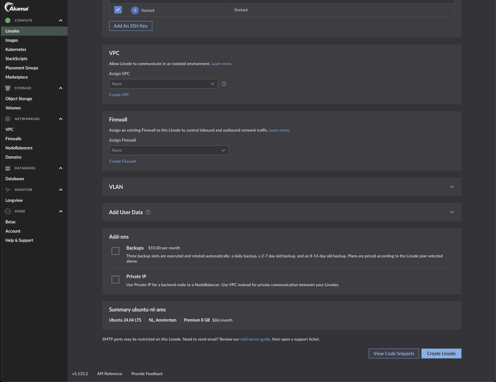 Linode starting a VPS